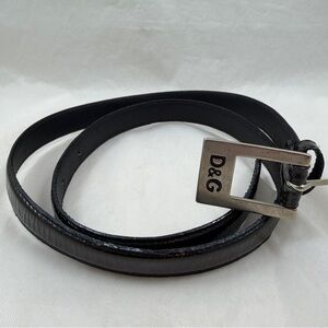 Dolce & Gabbana D&G Black Leather Logo Belt